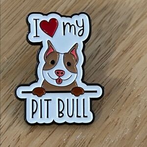 5/$25 Pit Bull Dog Enamel Pin NEW I ❤️ Pit Bull Pinback